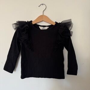 H&M Long Sleeve Ruffle Shoulder Top